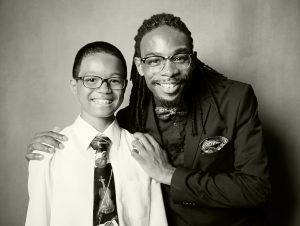 Randolph and a student from Noel Pointer Foundation.