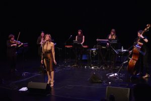 MINNEAPOLIS, MN MAY 9: Glasser performs with Victoire at the Walker Art Center as part of the "Liquid Music" series on May 9, 2015 in Minneapolis, Minnesota. © Tony Nelson